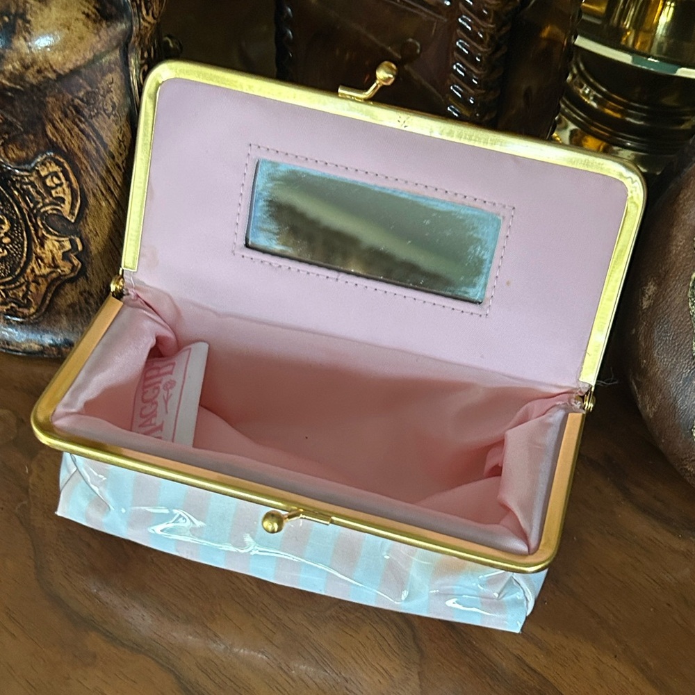 Queen of the Road Pink Striped Cosmetic Case